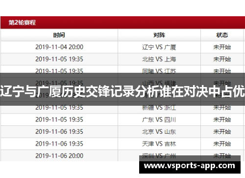 辽宁与广厦历史交锋记录分析谁在对决中占优